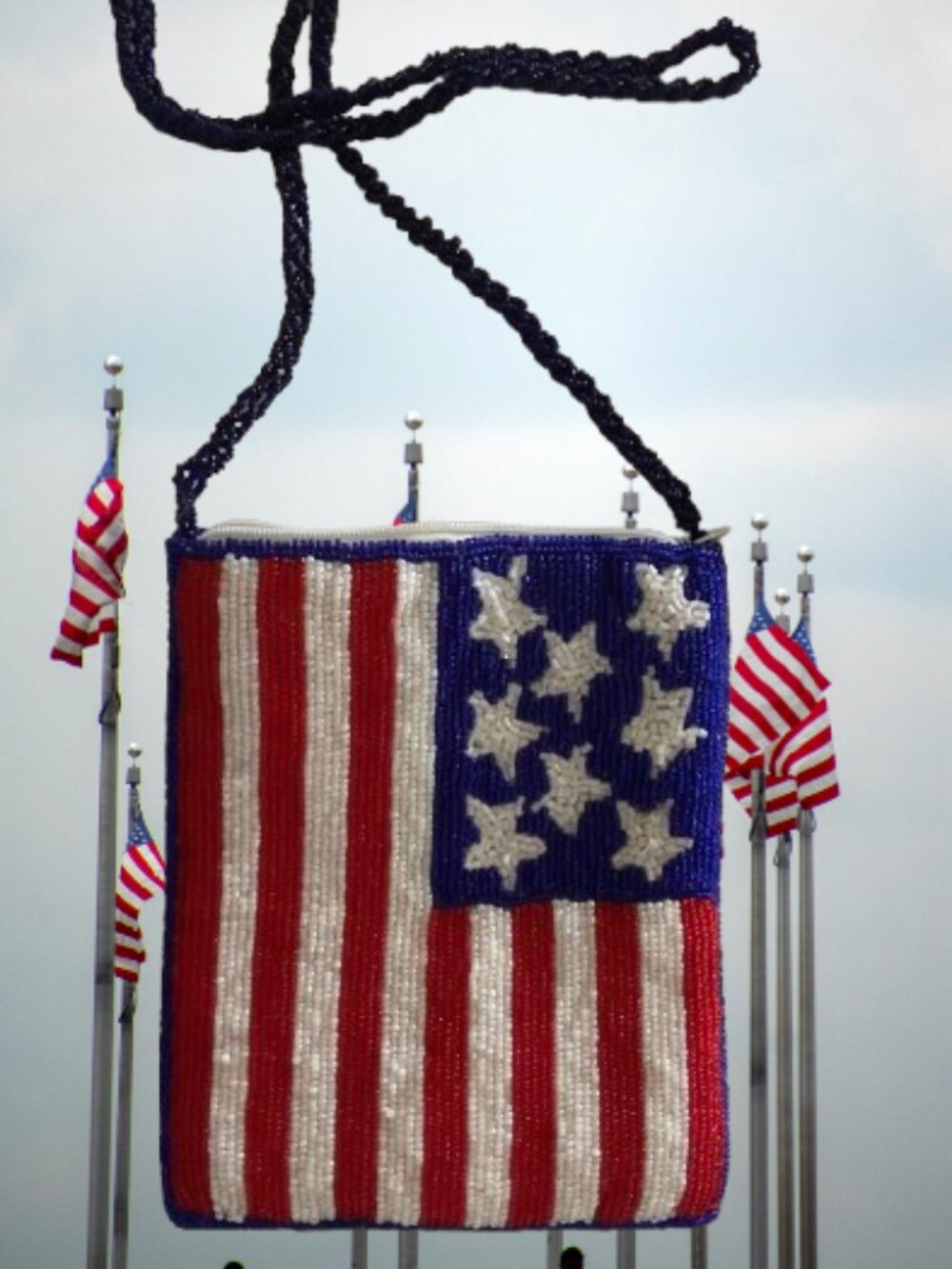Beaded Patriotic Crossbody Handbag